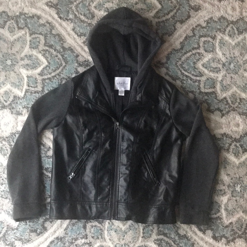 Boys XL leather sweater jacket
